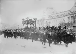 Saxe Coburg And Gotha Prints: Funeral cortege for King Leopold, Belgium, 1910. Creator: Bain News Service