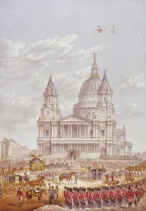 George Baxter Prints: Funeral of the Duke of Wellington, St Pauls Cathedral, City of London, 18 November, 1852