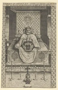 Candlesticks Prints: Funeral effigy of Henry IV, King of France, 1610. 1610. Creator: Anon