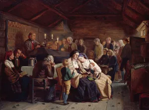 Candlelight Prints: Funeral Feast, probably 1854. Creator: Adolph Tidemand