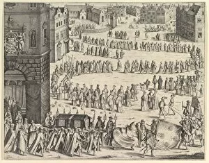 Mourner Collection: Funeral of General Johan Baptiste von Taxis, 1645. Creator: Wenceslaus Hollar