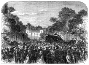 Railing Prints: Funeral of the late Lord Brougham at Cannes, 1868. Creator: Unknown