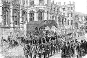 Bayonets Collection: The Funeral of His Late Royal Highness the Prince Consort: the hearse at St. George's Chapel, 1862