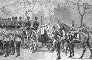Sir Robert Napier Gallery: The Funeral of Lord Napier of Magdala; The body being removed from the Tower, escorted... 1890