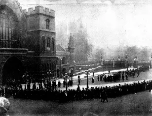 Mourner Prints: The Funeral of Mr. Gladstone: the funeral cortege leaving Westminster Hall