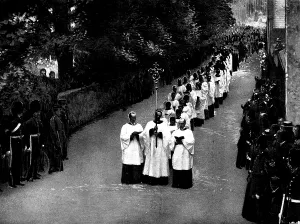 Mourner Prints: The Funeral of Mr. Gladstone: the procession leaving Hawarden Church