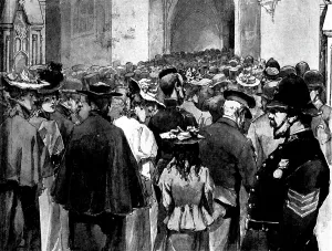 Mourner Prints: The Funeral of Mr. Gladstone: the public entering Westminster Hall to view the lying-in-state