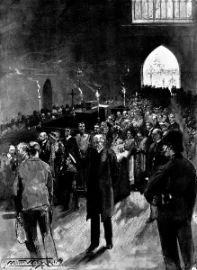 Turbans Prints: The Funeral of Mr. Gladstone: the public viewing the lying-in-state in Westminster Hall