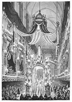 Canopy Gallery: Funeral At Notre Dame, Paris, 1746, (1885).Artist: Charles Nicolas Cochin
