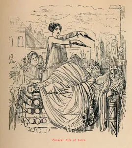 Funeral Prints: Funeral Pile of Sulla, 1852. Artist: John Leech