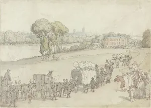 Grey Ink Prints: A Funeral Procession, 1805/1810. Creator: Thomas Rowlandson