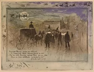 Funeral Procession on the Boulevard de Clichy, 1887. Creator: Felix Hilaire Buhot