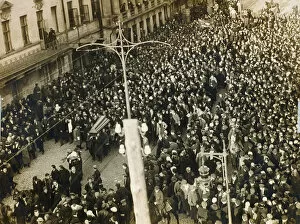 Funeral procession of the poet Valery Bryusov, Moscow, USSR, 12 October 1924