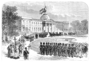 Priests Prints: Funeral procession of the Prince Royal of Belgium leaving the Palace of Laeken