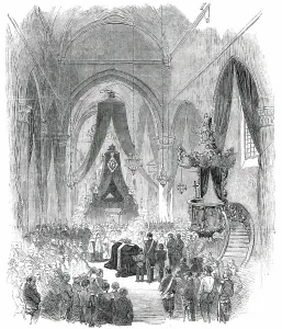 Pulpit Prints: Funeral of the Queen of the Belgians - the Interment in the Church a Laeken