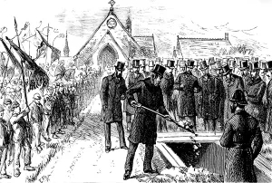 W J F Prints: Funeral of the Rev. Dr. Adler: scene at the grave, 1890. Creator: Unknown