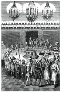Binet Prints: Funeral Supper, 1783, (1885). Artist: Binet