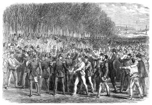 Demonstrators Prints: The Funeral of Victor Noir: the people cheering the National Guard in the Champs Élysées