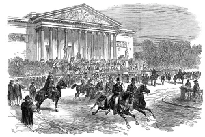 Lancers Prints: Funeral of Victor Noir: scene outside the Palace of the Corps Legislatif