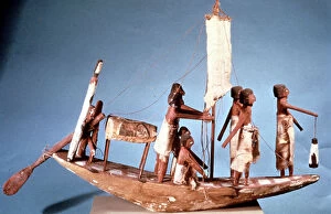 Funerary boat of painted wood, 9th Dynasty, Ancient Egypt, 2232-2140 BC