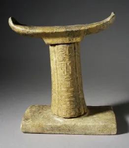 Granite Prints: Funerary Headrest, 5th Dynasty, circa 2513-2374 BCE Creator: Unknown