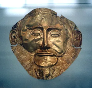 Funerary mask of Agamemnon, legendary king of Mycenae, c1600-c1500 BC Funerary mask of Agamemnon, legendary king of Mycenae, c1600-c1500 BC