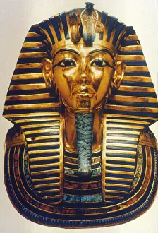 14th Century Bc Prints: Funerary mask of Tutankhamun, Ancient Egyptian Pharaoh, c1325 BC
