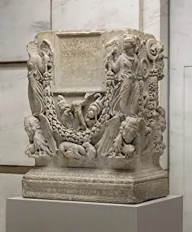 Horns Prints: Funerary Monument, 1st century. Creator: Unknown