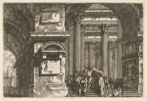 Funerary Scene in a Temple, ca. 1760. Creator: Pierre Moreau