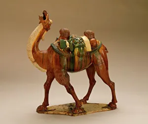 Polychrome Prints: Funerary Sculpture of a Bactrian Camel, between c.700 and c.800. Creator: Unknown