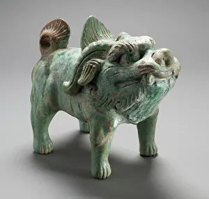 Han Dynasty Prints: Funerary Sculpture of a Dog, Eastern Han Dynasty (25-200 A.D.). Creator: Unknown