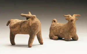 Northern Wei Dynasty Prints: Funerary Sculpture of a Pair of Goats, between 386 and 534. Creator: Unknown