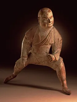 Incised Prints: Funerary Sculpture of a Wrestler, between c.700 and c.800. Creator: Unknown