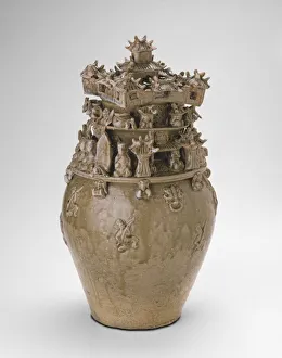 Awata Ware Prints: Funerary Urn (Hunping), Western Jin dynasty (A. D. 265-316), late 3rd century
