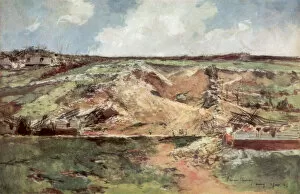 Carency Gallery: The Funnel of Carency, Artois, France, June 1915, (1926).Artist: Francois Flameng