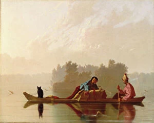 Fur Traders Descending the Missouri, 1845. Creator: George Caleb Bingham