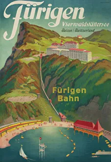 Railroad Prints: Fürigen. Vierwaldstättersee, 1943. Creator: Landolt, Otto (1889-1951)