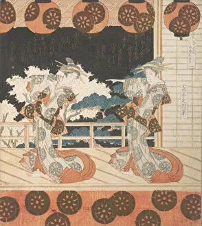 Lanterns Gallery: Furuichi Dance (No. 1 of a Set of Four), 19th century. Creator: Gakutei