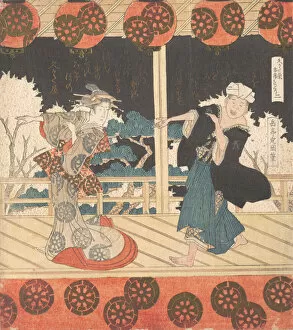 Lanterns Gallery: Furuichi Dance (No. 2 of a Set of Four), 19th century. Creator: Gakutei