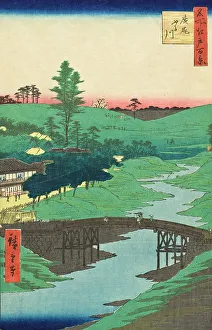 Wooden Bridge Prints: Furukawa River, Hiroo (Hiroo Furukawa), 1856. Creator: Ando Hiroshige