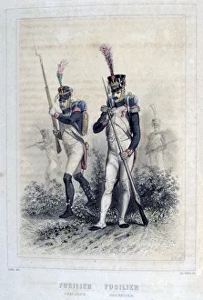 Military Operation Prints: Fusilier Grenadier and Fusilier Chasseurs, 1859. Artist: Auguste Raffet