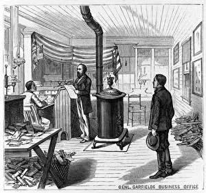 American School 19th Century Prints: G enl Garfields Business Office, 1880
