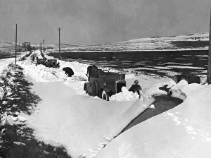 Blocked Prints: G. W. K. stuck in snowdrifts 1921. Creator: Unknown