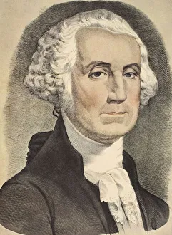 American School 19th Century Prints: G. Washington, pub. 1865, Currier & Ives (Colour Lithograph)