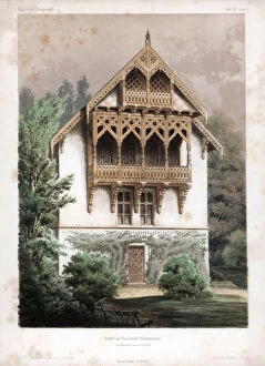 Images Dated 5th May 2010: Gable on a residential building, Schonhausen, near Berlin, Germany, c1850