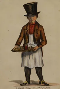 Tray Prints: Gabriel Ravel as Sawney Box, 1855-1859. Creator: Alfred Jacob Miller