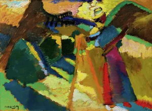 Gabriele Münter Painting Outdoors in front of an Easel, 1910. Creator: Kandinsky, Wassily Vasilyevich (1866-1944)