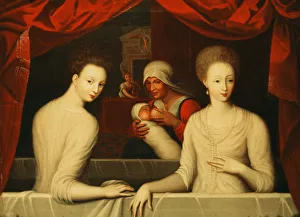 Gabrielle d Estrees and one of her sisters, duchesse de Villars, End of 16th century. Artist: Anonymous
