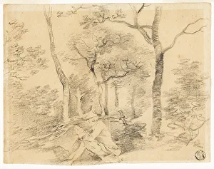 Gainsborough Thomas Prints: Gainsborough Sketching in Woods, c. 1747. Creator: Thomas Gainsborough