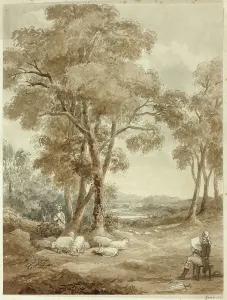Gainsborough's first sight of the young lady who, c. 1830. Creator: Samuel John Stump